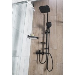 Aqualine Douches - Set de douche Kera sans robinetterie,220x220mm,3 jets, noir mat SL435
