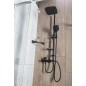 Aqualine Douches - Set de douche Kera sans robinetterie,220x220mm,3 jets, noir mat SL435 Aqualine Douches - Set de douche Kera sans robinetterie,220x220mm,3 jets, noir mat SL435