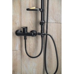 Aqualine Douches - Set de douche Kera sans robinetterie,220x220mm,3 jets, noir mat SL435