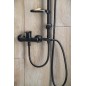Aqualine Douches - Set de douche Kera sans robinetterie,220x220mm,3 jets, noir mat SL435 Aqualine Douches - Set de douche Kera sans robinetterie,220x220mm,3 jets, noir mat SL435