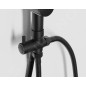 Aqualine Douches - Set de douche Kera sans robinetterie,220x220mm,3 jets, noir mat SL435 Aqualine Douches - Set de douche Kera sans robinetterie,220x220mm,3 jets, noir mat SL435
