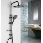 Aqualine Douches - Set de douche Kera sans robinetterie,220x220mm,3 jets, noir mat SL435 Aqualine Douches - Set de douche Kera sans robinetterie,220x220mm,3 jets, noir mat SL435