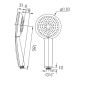 Steinberg 100 - Pommeau de douche, 3 jets, blanc / chrome 100 1655