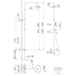 Steinberg 100 - Ensemble de douche avec thermostat, diamètre 200 mm, chrome 100 2721