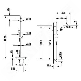 Duravit C.1 - Set de douche avec thermostat, chrome C14280008010