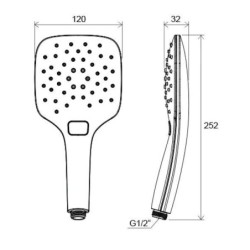 Ravak Chrome - Pommeau de douche, 3 jets, noir mat X07P569