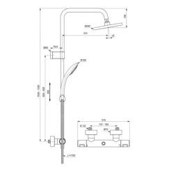Ideal Standard CeraTherm - Set de douche T25 avec thermostat, diamètre 200 mm, 1 jet, noir A7546XG