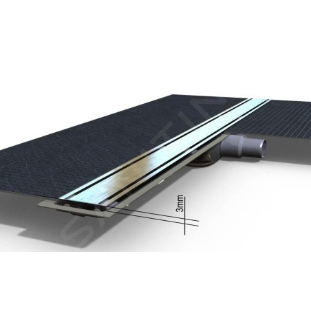 I-Drain Level-3 - Grille en inox pour caniveau douche Level- 3 brossé, longueur 700 mm IDRO0700Z