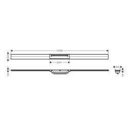 Hansgrohe RainDrain Flex - Caniveau de douche linéaire avec grille en inox 1200, pour montage libre, découpable, blanc mat
