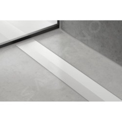 Hansgrohe RainDrain Flex - Caniveau de douche linéaire avec grille en inox 1200, pour montage libre, découpable, blanc mat