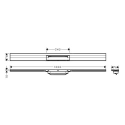 Hansgrohe RainDrain Flex - Caniveau de douche linéaire avec grille en inox 1000, installation contre le mur, découpable, bronze