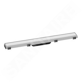 Hansgrohe RainDrain Match - Caniveau de douche linéaire avec grille en inox 700, avec cadre réglable en hauteur, blanc mat