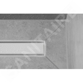 Hansgrohe RainDrain Match - Caniveau de douche linéaire avec grille en inox 700, avec cadre réglable en hauteur, blanc mat