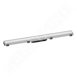 Hansgrohe RainDrain Match - Caniveau de douche linéaire avec grille en inox 800, avec cadre réglable en hauteur, blanc mat