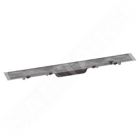 Hansgrohe RainDrain Rock - Caniveau de douche linéaire 600, avec grille à carreler, inox 56029000