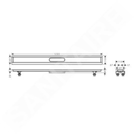 Hansgrohe uBox universal - Kit d'installation pour caniveaux de douche linéaires 1200, inox 56015180