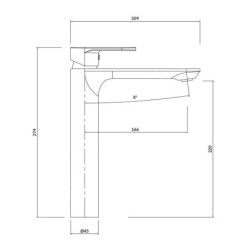Cersanit Crea - Mitigeur de lavabo, noir S951-332