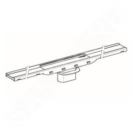 Geberit CleanLine - Canivelle de douche en inox 80, 300-900 mm, chrome noir / chrome brossé 154.440.QC.1