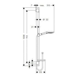 Hansgrohe Raindance Select S - Set de douche 120, 3 jets, blanc/chrome 26631400