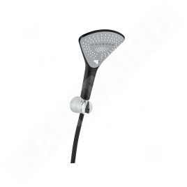 Kludi Fizz - Ensemble pommeau de douche avec support, flexible de douche, 3 jets, noir mat 6775087-00