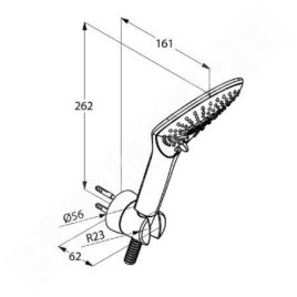 Kludi Fizz - Ensemble pommeau de douche avec support, flexible de douche, 3 jets, noir mat 6775087-00