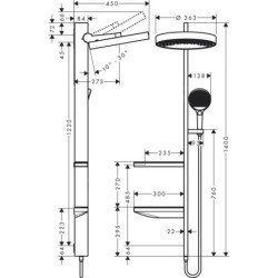 Hansgrohe Rainfinity - Colonne de douche Showepipe 360, 1jet, blanc mat 26842700