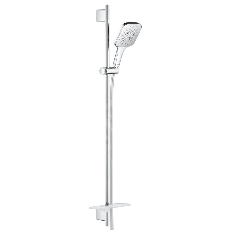Grohe Rainshower SmartActive Cube - Set de douche de tête 130, 3 jets, barre 900 mm et flexible, chrome 26586000