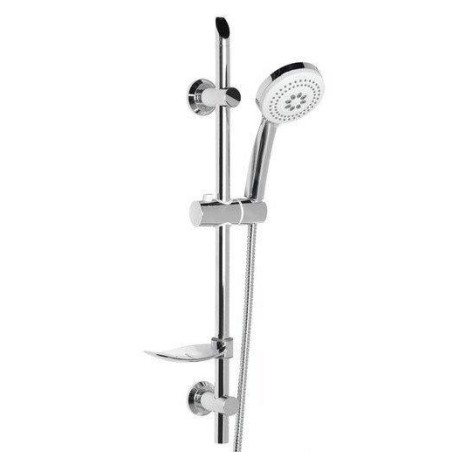 Aqualine Sunra - Ensemble de douche 100 mm, barre avec distributeur de savon et flexible, chromé 11444