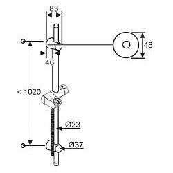Kludi A-Qa - Barre de douche 1,10 m, chrome 6209505-00