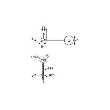 Kludi A-Qa - Barre de douche 1,10 m, chrome 6209505-00
