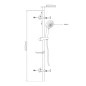 Aqualine Sunra - Ensemble de douche 100 mm, barre avec distributeur de savon et flexible, chromé 11444 Aqualine Sunra - Ensemble de douche 100 mm, barre avec distributeur de savon et flexible, chromé 11444