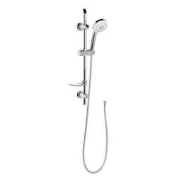 Aqualine Sunra - Ensemble de douche 100 mm, barre avec distributeur de savon et flexible, chromé 11444