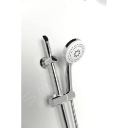 Aqualine Sunra - Ensemble de douche 100 mm, barre avec distributeur de savon et flexible, chromé 11444