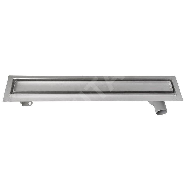 Aqualine Canniveaux - Caniveau de douche Pavino avec grille pour carrelage, 860x140x92 mm, inox 2710-90