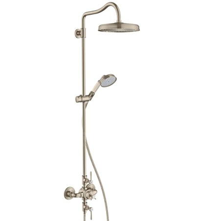 Axor Montreux - Showerpipe  avec mitigeur thermostatique et douche de tête 1 jet, nickel brossé 16572820