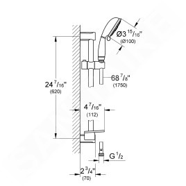 Grohe Tempesta Rustic - Colonne de douche , 4 jets, chrome 27609001