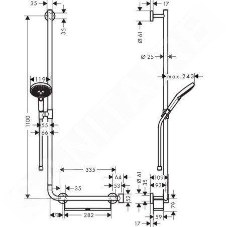 Hansgrohe Raindance Select S - Set de douche 120/Unica'Comfort 90 110 L, chrome 26324000