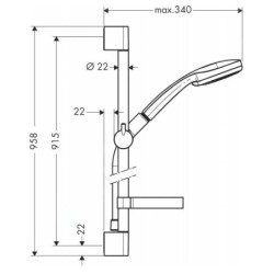 Hansgrohe Croma 100 - Colonne de douche Multi, 3 jets, chrome 27774000