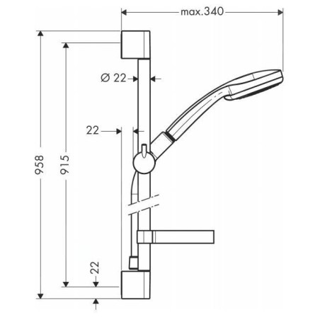 Hansgrohe Croma 100 - Colonne de douche Multi, 3 jets, chrome 27774000