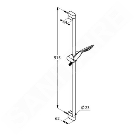 Kludi Fizz - Ensemble pommeau de douche, flexible de douche, barre 900 mm, noir mat 6764087-00