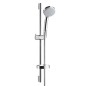 Hansgrohe Croma - Set de pommeau de douche, 9 l/min, 4 jets, barre 0.65 m, flexible, chrome 27776000