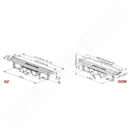 Ravak Runway - Caniveau de douche 850 mm, installation au sol, inox X01388