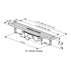 Ravak 10° - Caniveau de douche 850 mm, installation au sol, inox X01576