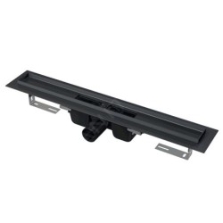 Alcadrain Douchegoten - Bac à douche 1150 mm, avec bord pour grille perforée, noir mat APZ1BLACK-1150