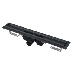 Alcadrain Douchegoten - Caniveau de douche 950 mm, avec rebord pour grille perforée, noir mat APZ1BLACK-950
