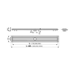Alcadrain Douchegoten - Bac à douche Modulaire 950 mm, acier inoxydable APZ13-950