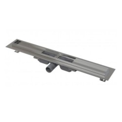 Alcadrain Douchegoten - Caniveau de douche Low 1150 mm, avec rebord pour grille perforée, inox APZ101-1150