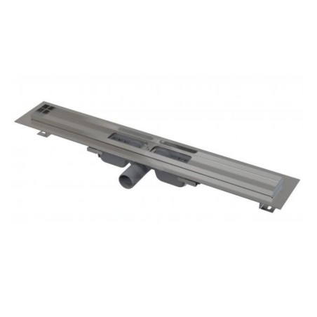 Alcadrain Douchegoten - Caniveau de douche Low 1150 mm, avec rebord pour grille perforée, inox APZ101-1150
