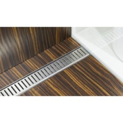 Alcadrain Douchegoten - Caniveau de douche Low 1150 mm, avec rebord pour grille perforée, inox APZ101-1150