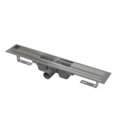 Alcadrain Douchegoten - Caniveau de douche 1050 mm, avec rebord pour grille perforée, inox APZ1-1050